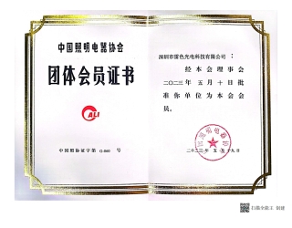 中国照明电器协会团体会员证书